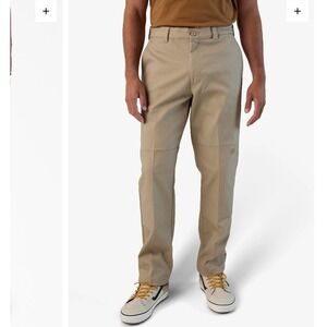 Genuine Dickies Mens Double Knee Work Pants Khaki Tan W341CH9 33x26 Utility